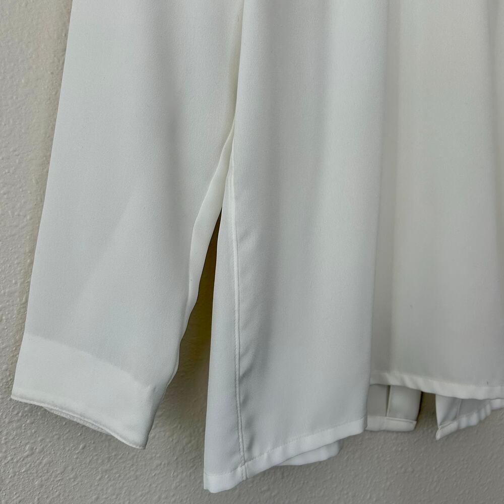Vintage La Beaute Blouse Pearl Accents High Neck Semi Sheer Feminine Coquette S View 3